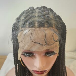 PERRUQUE SYNTHÉTIQUE TRESSÉE 26 POUCES 5 PIÈCES COULEUR NOIRE